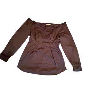 Off the Shoulder Women 10 Black 100% Cotton High Waist Gathered Back Tie Front